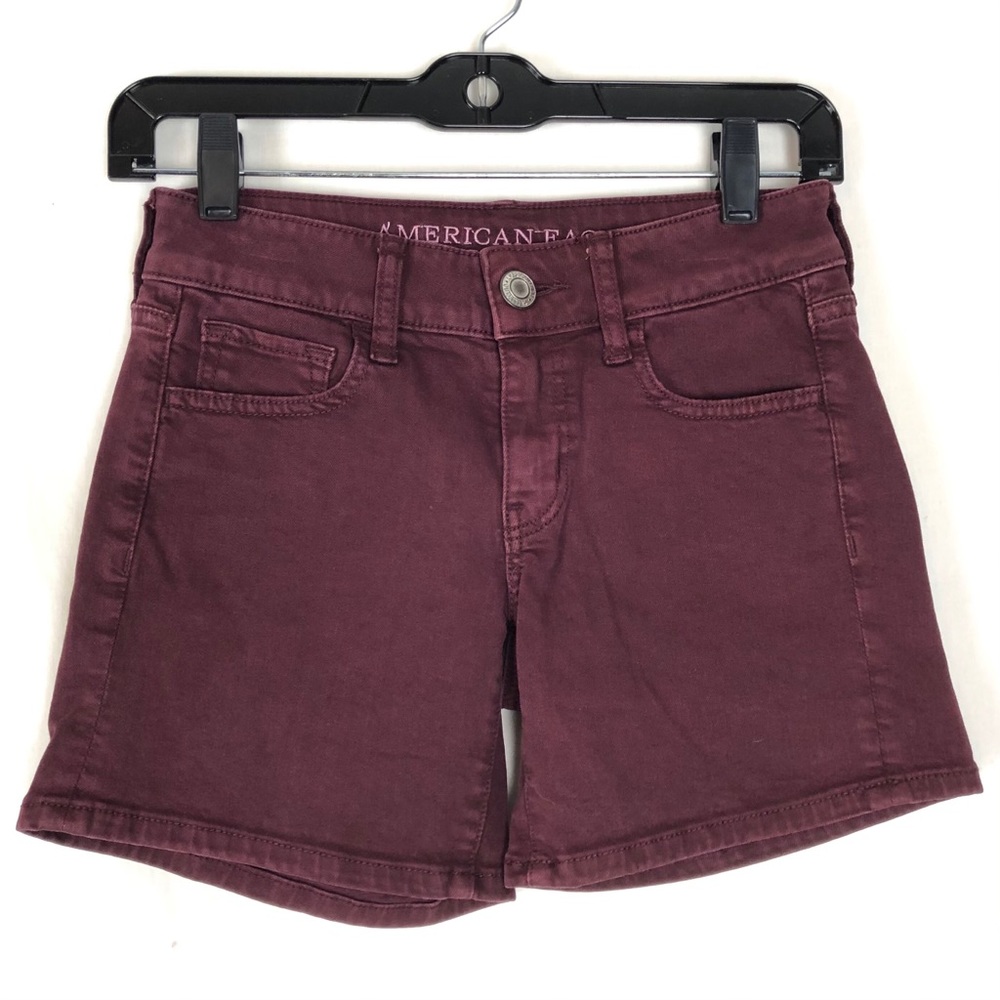 AEO twill x midi super stretch shorts Size 00 - Picture 2 of 6
